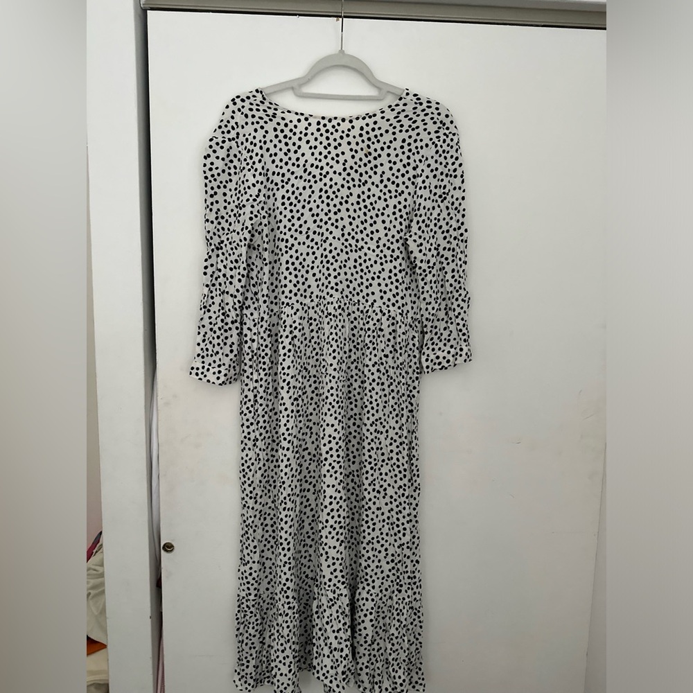 Zara viral Black and White Polka Dot Dress